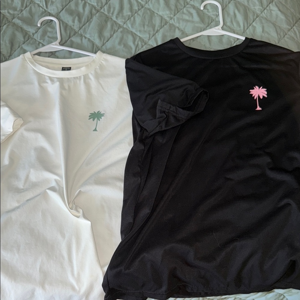 Black & White with Palm Design Tshirt set